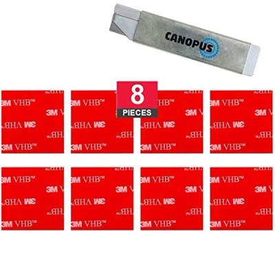 Afbeelding van CANOPUS 3M Dubbelzijdige Zelfklevende Pads, Transparante, VHB 4910, 8 Stuks, (38 mm x 38 mm), Extra Sterk Waterdicht Montagepads, IIdeaal voor Binnen en Buiten Gebruik