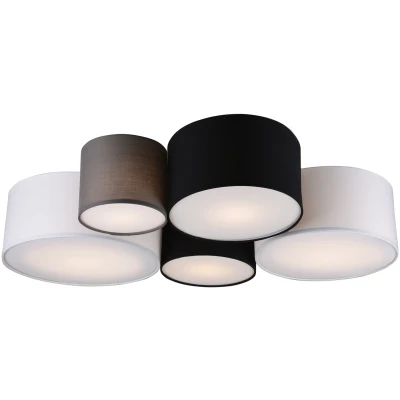 Afbeelding van Trio Leuchten sectos Plafondlamp 5 lichts L 90 cm Wit