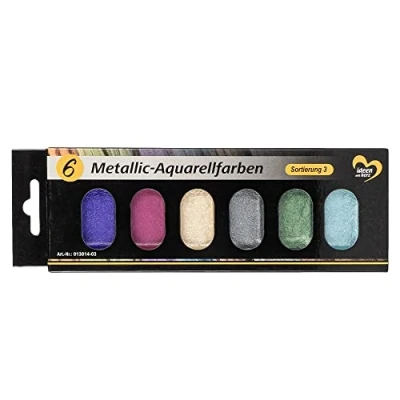 Afbeelding van Ideen mit Herz Metallic aquarelverf set van 6 kleuren (sortering 3)
