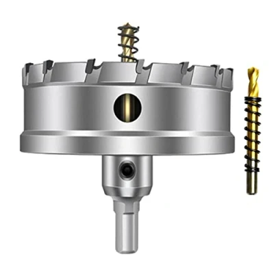 Afbeelding van ASNOMY Wolfraamcarbide getipt gatzaag boor voor hard metaal, 120mm T.C.T gatzaagsnijder met 2 stks Titanium Plated Pilot staal, ijzer, hout, kunststof