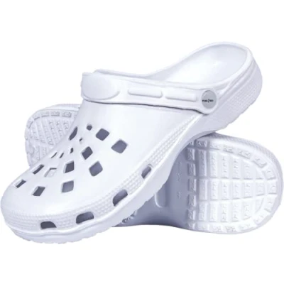 Afbeelding van Reis BCDOTS_W39 Klompen, Tuinschoenen, Slippers, Sandalen, Keukenschoenen Unisex Mannen en Vrouwen Wit Maat 39