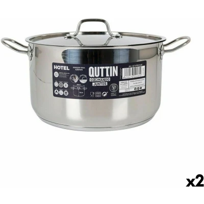 Afbeelding van Casserolepan met deksel Quttin Hotel Staal ø 28 x 16 cm (2 Stuks)