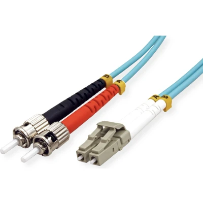 Afbeelding van VALUE F.O. kabel 50/125µm OM3, LC/ST, turkoois, 0,5 m