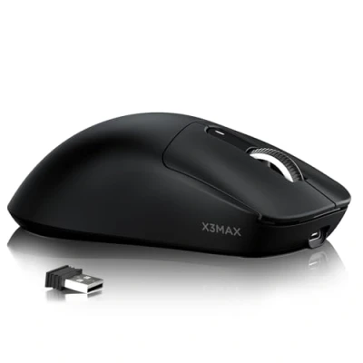 Afbeelding van ATTACK SHARK X3MAX 49g SUPERLIGHT Mouse, PixArt PAW3950 Gaming Sensor, BT/2.4G Wireless/Wired 6 Adjustable DPI up to 42000, 200 Hrs Battery, Office Mice for Win11/Xbox/PS/Mac (Black)