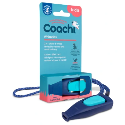 Afbeelding van Coachi Whizzclick Clicker Met Hondenfluit Hondenopvoeding Navy Lichtblauw