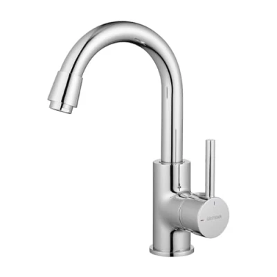 Afbeelding van GRIFEMA G1002, Hoge Wastafelkraan, Enkele Hendel Energiebesparende Messing, Zilver