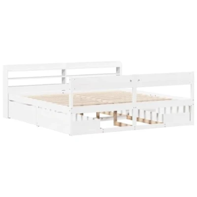 Afbeelding van vidaXL Bedframe zonder matras massief grenenhout wit 200x200 cm