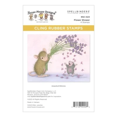 Afbeelding van Spellbinders RSC 023 Bloem Douche Cling Rubber Stempel Set van The House Mouse Spring Has Sprung Collection