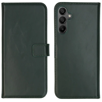 Afbeelding van Samsung Galaxy A15 (4G) Hoesje Echt leder Selencia Bookcase Groen Telefoonhoesje