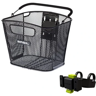 Afbeelding van Basil Bold KF fietsmand inclusief handlebar holder BikeTotaal.nl Zwart