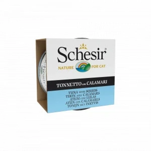 Afbeelding van 12x Schesir Complementary Kattenvoer Tonijn&amp;Inktvis in Gelei 70 gr