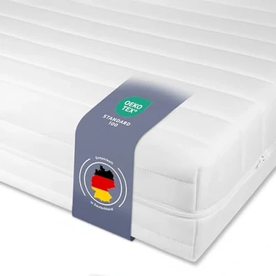 Afbeelding van Träumegut24 ergonomisch 7 zone matras 120x200 cm Grootte + hoogte selecteerbaar Hardheidsniveau H2&amp;H3 Koudschuimmatras Huidvriendelijke hoes Oeko TEX® (120 x 200 cm, 11 cm)