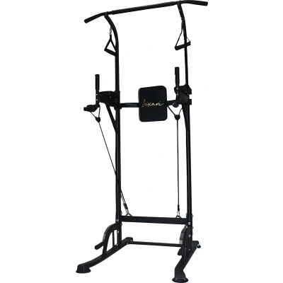 Afbeelding van Luxari Power Tower Pro Verstelbaar Inclusief weerstandsbanden Pull up station dip Krachttraining Krachtstation Hometrainer Sit ups and