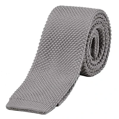 Afbeelding van DonDon smalle gebreide stropdas lichtgrijs 5 cm