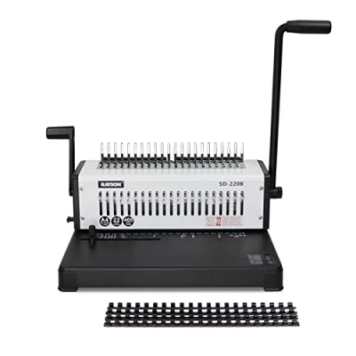 Afbeelding van RAYSON kam bindmachine, 400 vel bindcapaciteit 22 ponsen capaciteit, 21 gat, Heavy Duty Plastic A4, SD 220B