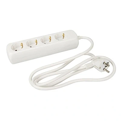 Afbeelding van Powermaster Europese F type Schuko verlengsnoer, 230 V 4 voudig, 1,5 m