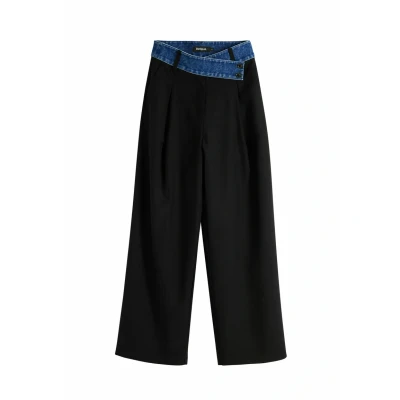 Afbeelding van Desigual Combined Broek, Dames, Maat: Medium, Black