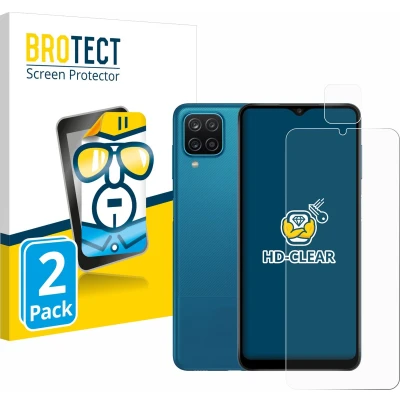 Afbeelding van BROTECT Screenprotector voor Samsung Galaxy A12 (Voor+Camera) Folie Beschermfolie transparant (2 Stuks)