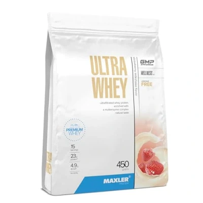 Afbeelding van Maxler Ultra Whey Protein 23 g eiwit per portie Puur weiproteïnepoeder Weiproteïneconcentraat, weiproteïne isolaat, weiproteïnehydrolysaat Met BCAA Aardbeienmilkshake 450g