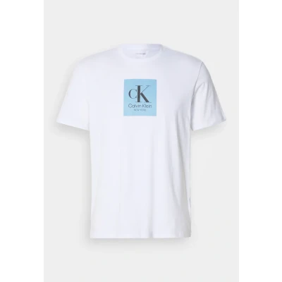 Afbeelding van Calvin Klein BOX Graphic TEE Tshirt print, Heren, Maat: Small, Brilliant white