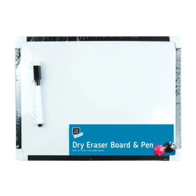 Afbeelding van Wit plastic bord met pennenset, 4 stuks (29,5 cm x 22,5 cm) duurzaam, perfect voor instant notities, memo&#039;s en meer