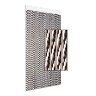 Afbeelding van Degor Vliegengordijn Dara, kunststof gedraaid, zwart wit, maat: 90 x 210cm