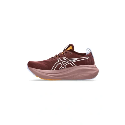Afbeelding van Asics Gelnimbus 27 TR Hardloopschoenen voor op de weg, Dames, Maat: 37, Nature bathing/dark red planet Schoenen