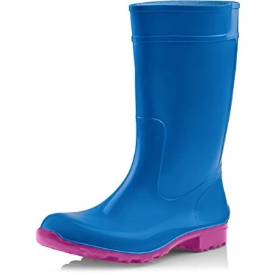 Afbeelding van Ladeheid Dames Rubberen Regenlaarzen LA 967 (Blauw/Roze, 38 EU)