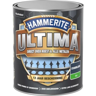 Afbeelding van Hammerite Ultima Metaallak Mat Standblauw Kunststof &amp; metaal verf