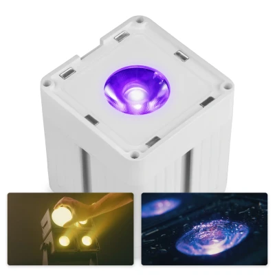 Afbeelding van Beamz Professional KUBE20WH IP65 RGBWA UV Uplight op accu voor