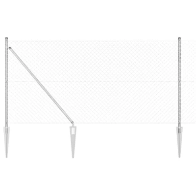 Afbeelding van vidaXL Kettinglinkafscheiding met 7 piketpalen 1x10 m Gegalvaniseerd Staal