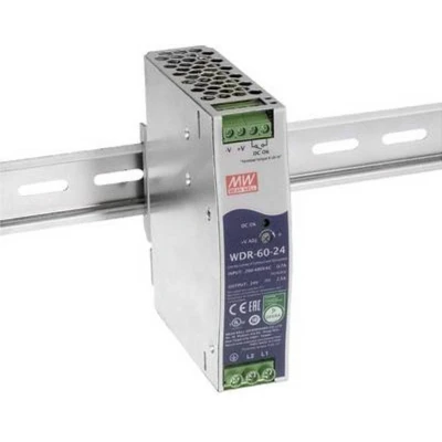 Afbeelding van Mean Well WDR 60 24 DIN rail netvoeding V/DC 2.5 A W Aantal uitgangen: 1 x Inhoud: stuk(s)