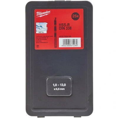 Afbeelding van Metaalboren Set Hss R In Metalen Cassette (25 Delig)