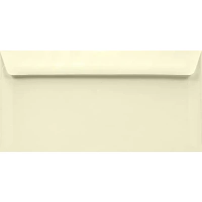 Afbeelding van Netuno 500 enveloppen ivoor DIN lang 11x22cm 100g Lessebo Smooth Ivory zelfklevend zonder venster elegant voor bruiloft verjaardag doop communie