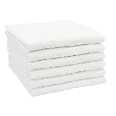 Afbeelding van ZOLLNER Set van 6 handdoeken met wafelpatroon, 100% katoen, 50 x 70 cm, wit