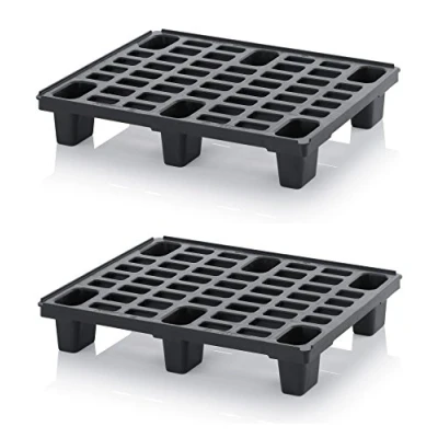 Afbeelding van 2 x lichte palet, 80 60 cm, kunststof pallet in 1/2 europallets, afmetingen incl. gratis duimstok * half set van