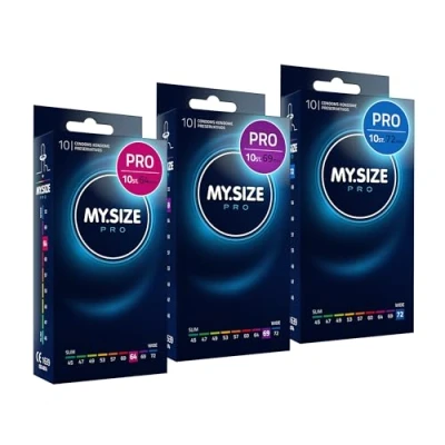 Afbeelding van MY.SIZE PRO condoommaat 6,7,8 64,69,72 mm, 3x10 condooms Perfecte pasvorm en een geschikte maat voor elke man