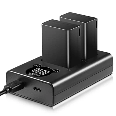 Afbeelding van ENEGON 2 Packs en EL25 EL25A 1600mAh accu, Smart LED Dual Charger Kit voor Nikon Z serie, Z50, Z30, 50, 30, FC, EL25, EL25A, 4241 MH 32 digitale camera