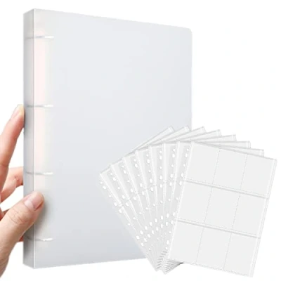 Afbeelding van Verzamelkaartenhoezen, 900 vakken, verzamelkaartenalbum, verzamelkaartenaccessoires, 50 pagina&#039;s per 18 dubbelzijdig transparante kaarten, folie, verzamelmap, waterdichte