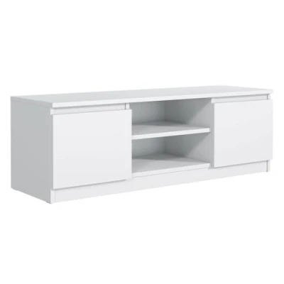 Afbeelding van MebLocker tv kast, meubel, 160 cm, hangplank, lage woonwand voor woonkamer, televisietafel, modern design (wit)