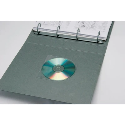 Afbeelding van Q connect Cd Hoes Zelfklevend Met Tab Pp 10 Stuks opbergmiddel