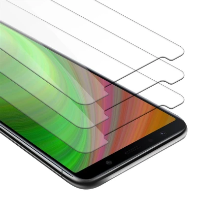 Afbeelding van Cadorabo 3x Screenprotector geschikt voor Samsung Galaxy A7 2018 in KRISTALHELDER Tempered Display Pantser Film