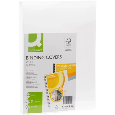 Afbeelding van Q CONNECT covers A4 glanzend wit 250 grams 100 stuks onbepaald