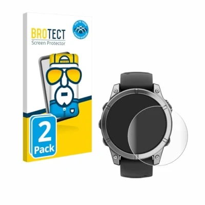 Afbeelding van BROTECT Screenprotector voor Garmin Fenix E Folie Beschermfolie transparant volledig dekking (2 Stuks)