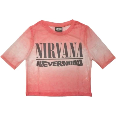 Afbeelding van Nirvana Nevermind Wavy Logo Crop top XS Roze
