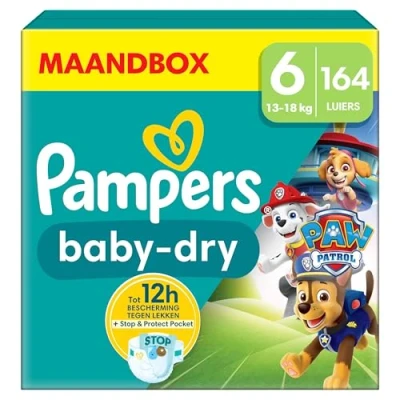 Afbeelding van Pampers Baby Dry Luiers Paw Patrol Maat 6 (13 18 kg) 164 stuks