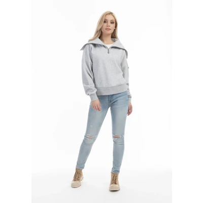 Afbeelding van Oversize troyer trui DREIMASTER S / Lichtgrijs Melange 60% Katoen 40% Polyester