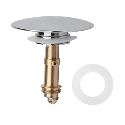Afbeelding van Pop up Click Clack Plug, 66mm Stopper, Push Sink Afvoer voor Keuken Badkamer Wastafel Bad Massief Messing Chrome Plating