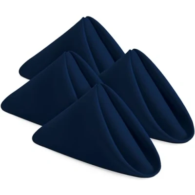Afbeelding van KICHLY Doekservetten [24 Pak, Blauw] 43x43cm, Polyester Diner Servetten met Omzoomde Randen, Wasbare Ideaal voor Partijen, Bruiloften en Diners
