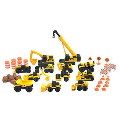 Afbeelding van CatToysOfficial Speelgoedmachines en vrachtwagens voor kinderen, 41 delige set: kiepwagen, lader, graafmachine, bulldozer, kraan, speelgoed kinderen vanaf 3 jaar